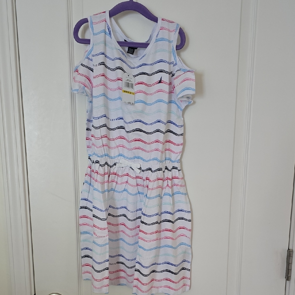 Nautica Kids Dress with Pink, Blue, and Black Stripes
